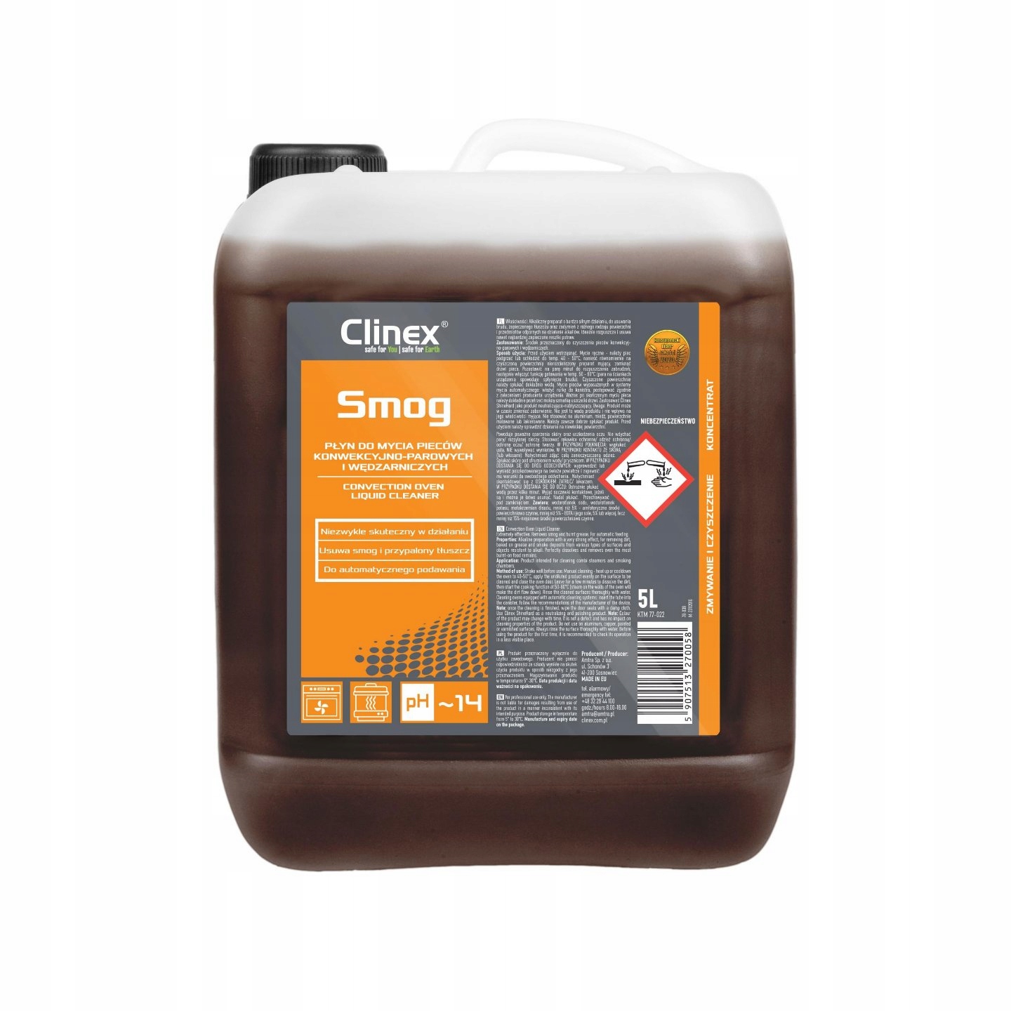 

Płyn do Mycia Pieców Wędzarni Clinex Smog 5L