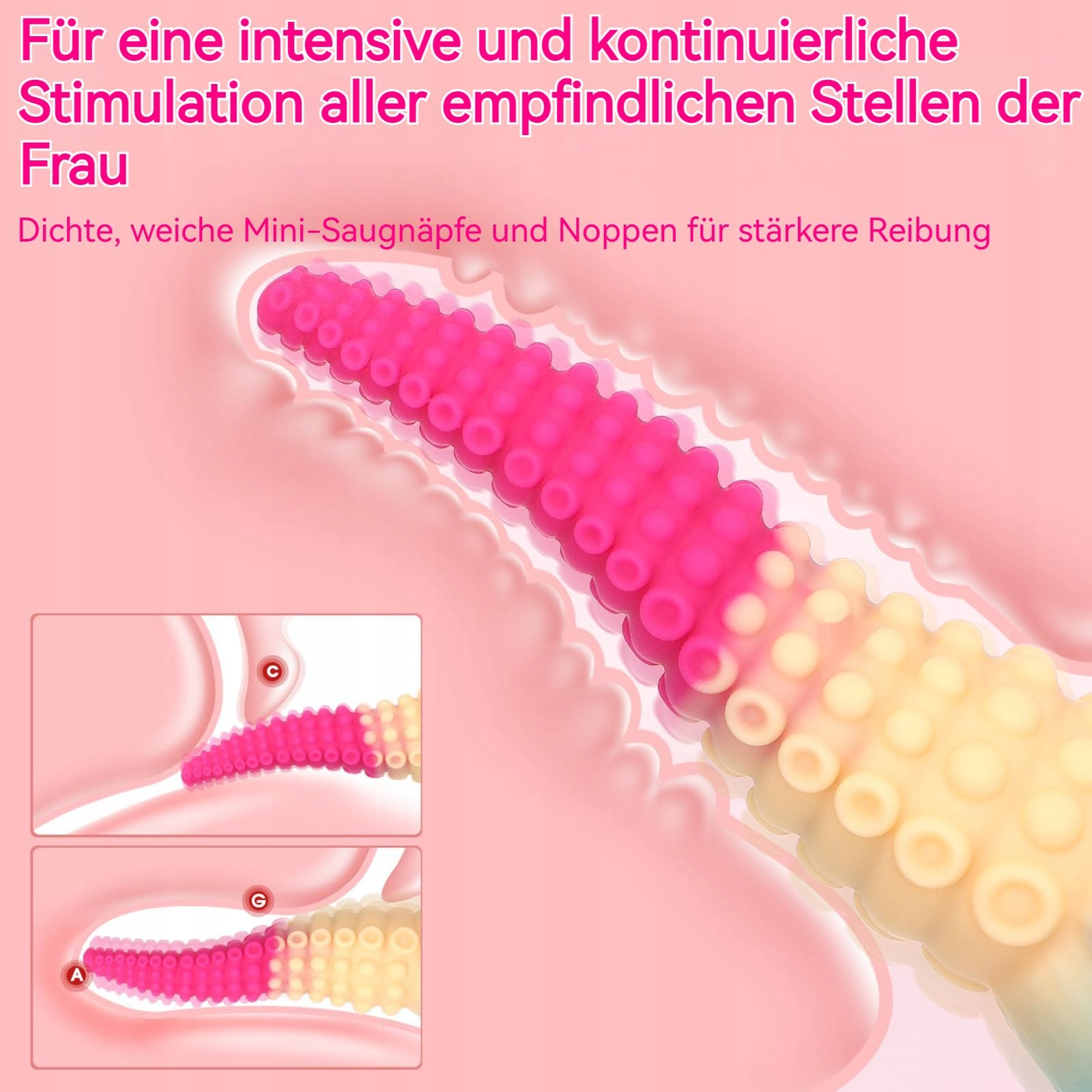 TENTAKEL Dildo Ośmiornica 20 CM Silikonowy Dildo z Przyssawką Stymulacja — miniatura 2