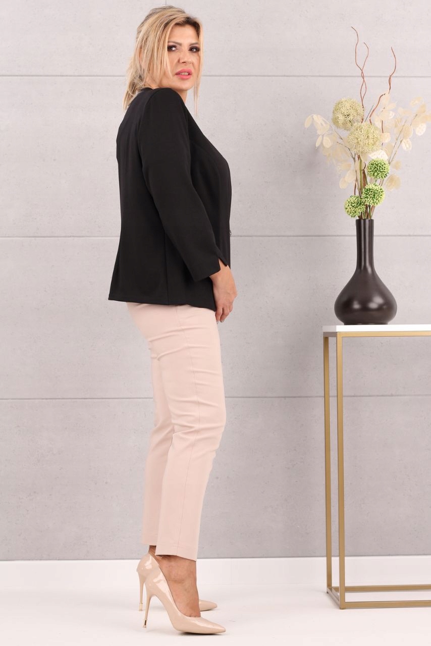 ŻAKIET ELEGANCKI KRÓTKI MARYNARKA POLSKI PRODUCENT DUŻE ROZMIARY Kolor czarny