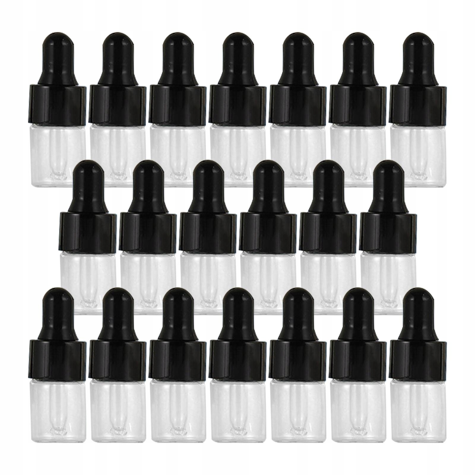20 kusov sklenených fľaštičiek s kvapkadlom čierna biela 1ml