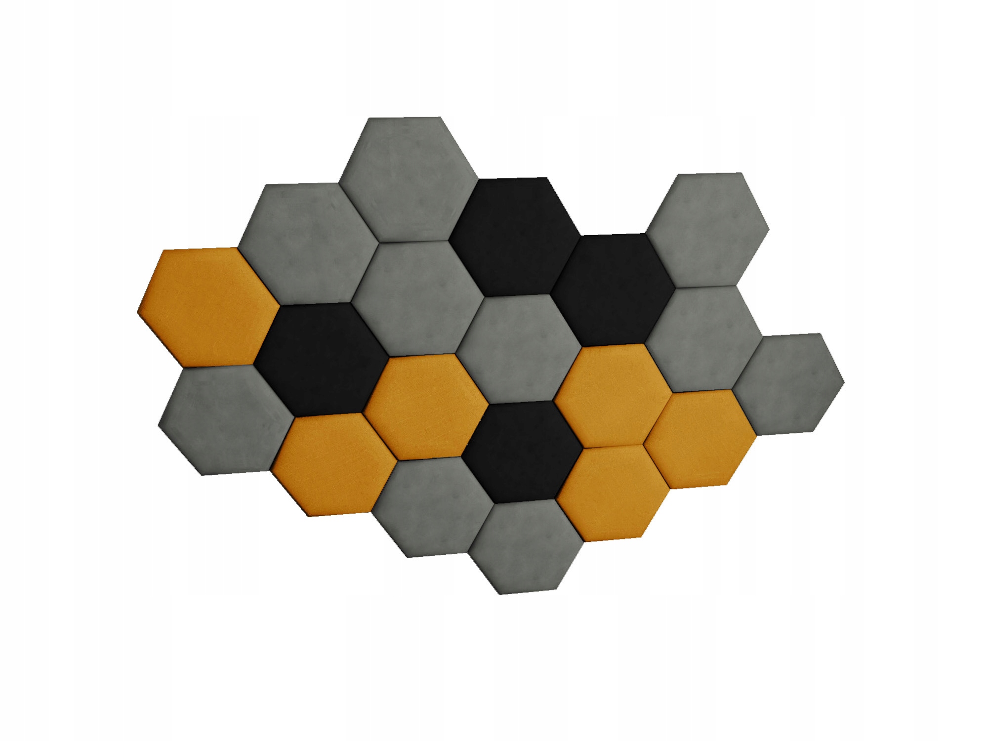 Čalúnené Panely Hexagon 30x26 Včelí Plást S Voštinou Sada 20 Kusov