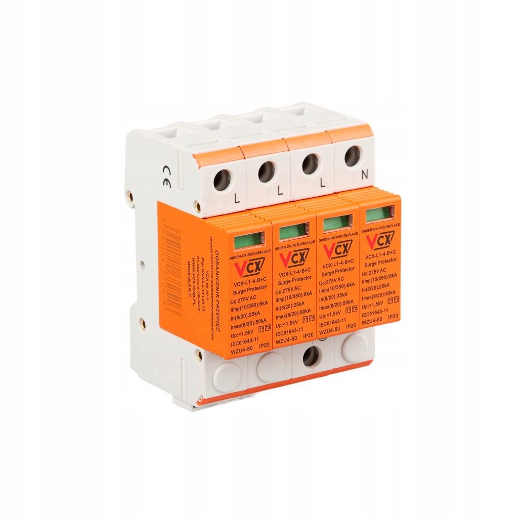 Omezovač přepětí Ac 4P T1 +T2 275V VCX