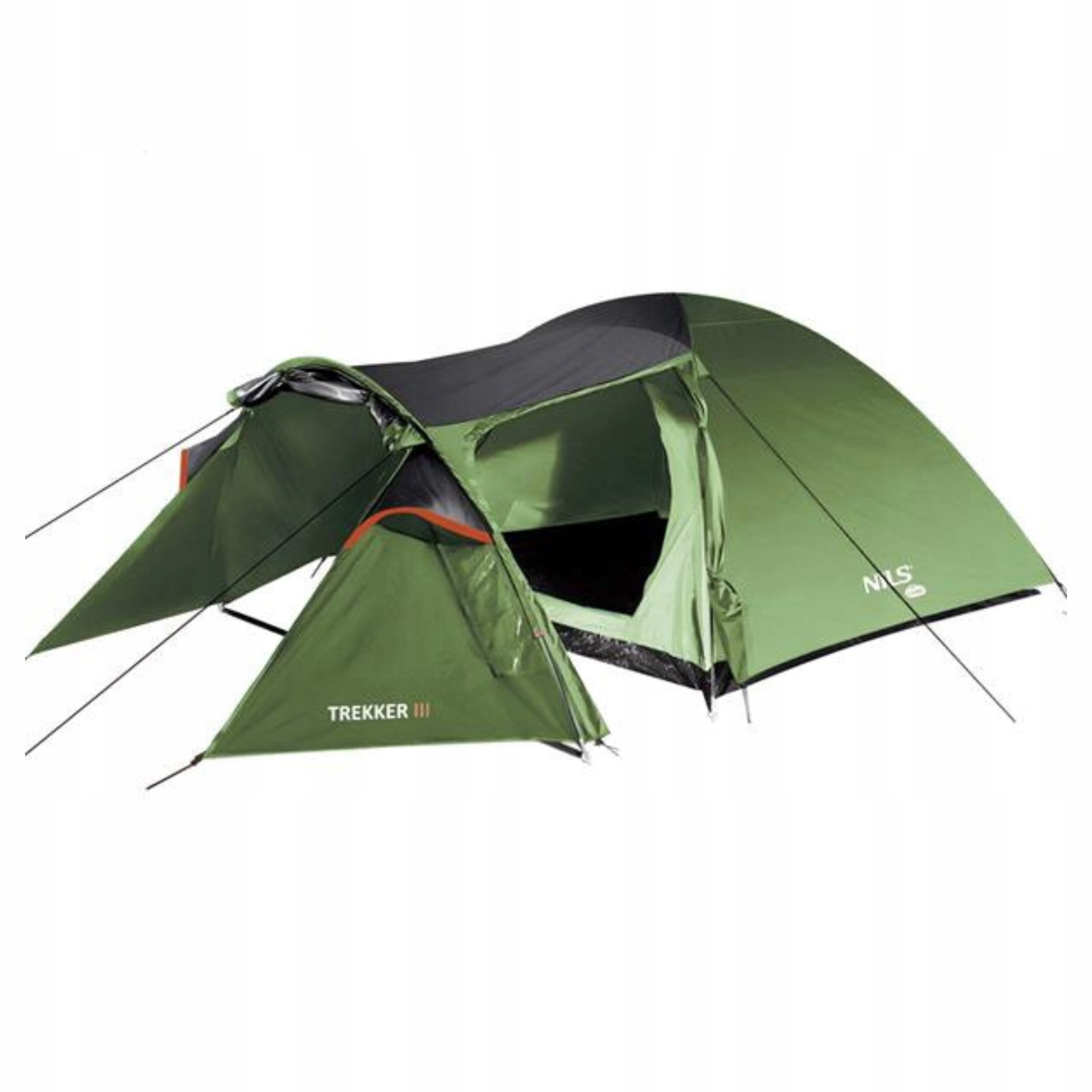 Zeleno-šedý 3-místný stan pro rodiny Nils Camp NC6312