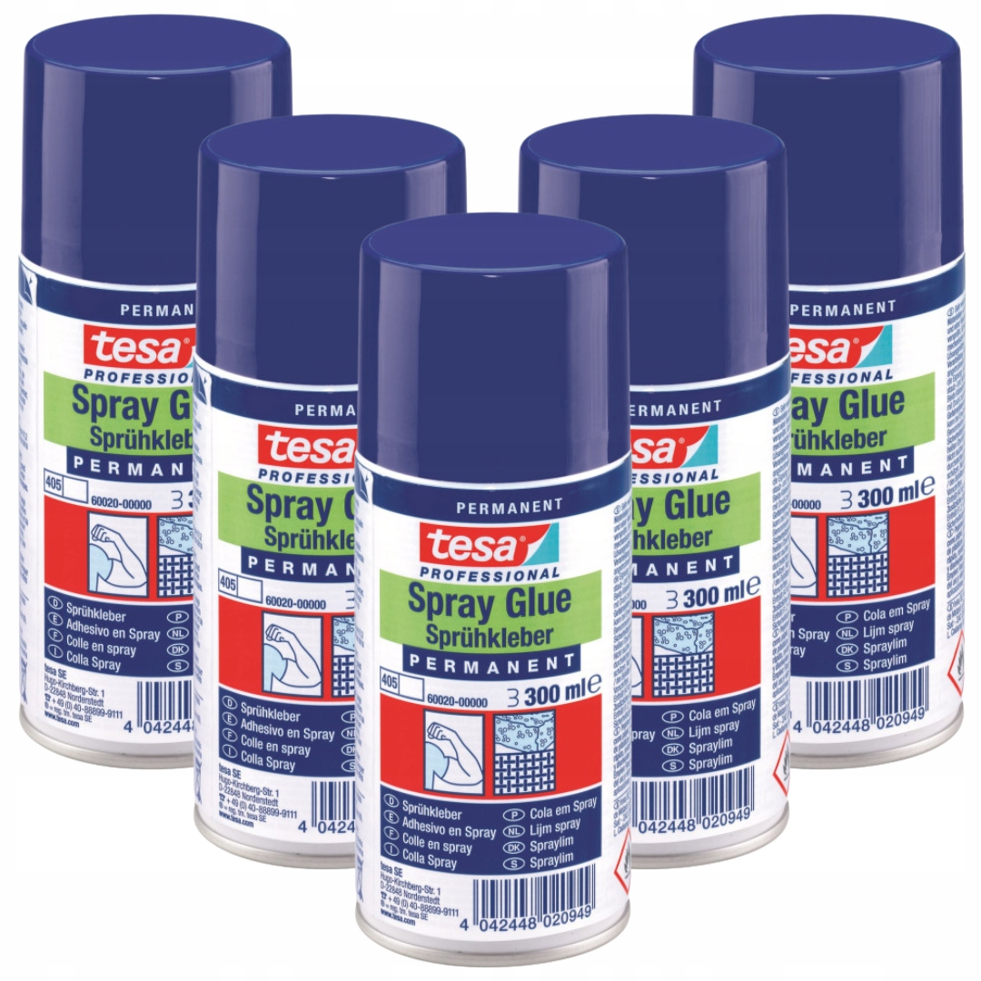 Tesa Permanentné lepidlo v spreji na tkaniny z filcového polystyrénu 300 ml x5