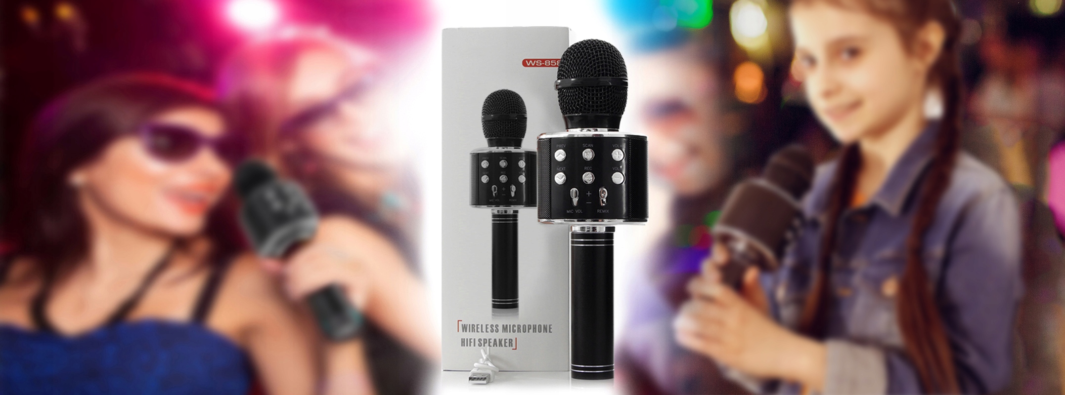 MIKROFON BEZPRZEWODOWY KARAOKE - BLUETOOTH GŁOŚNIK Marka WS