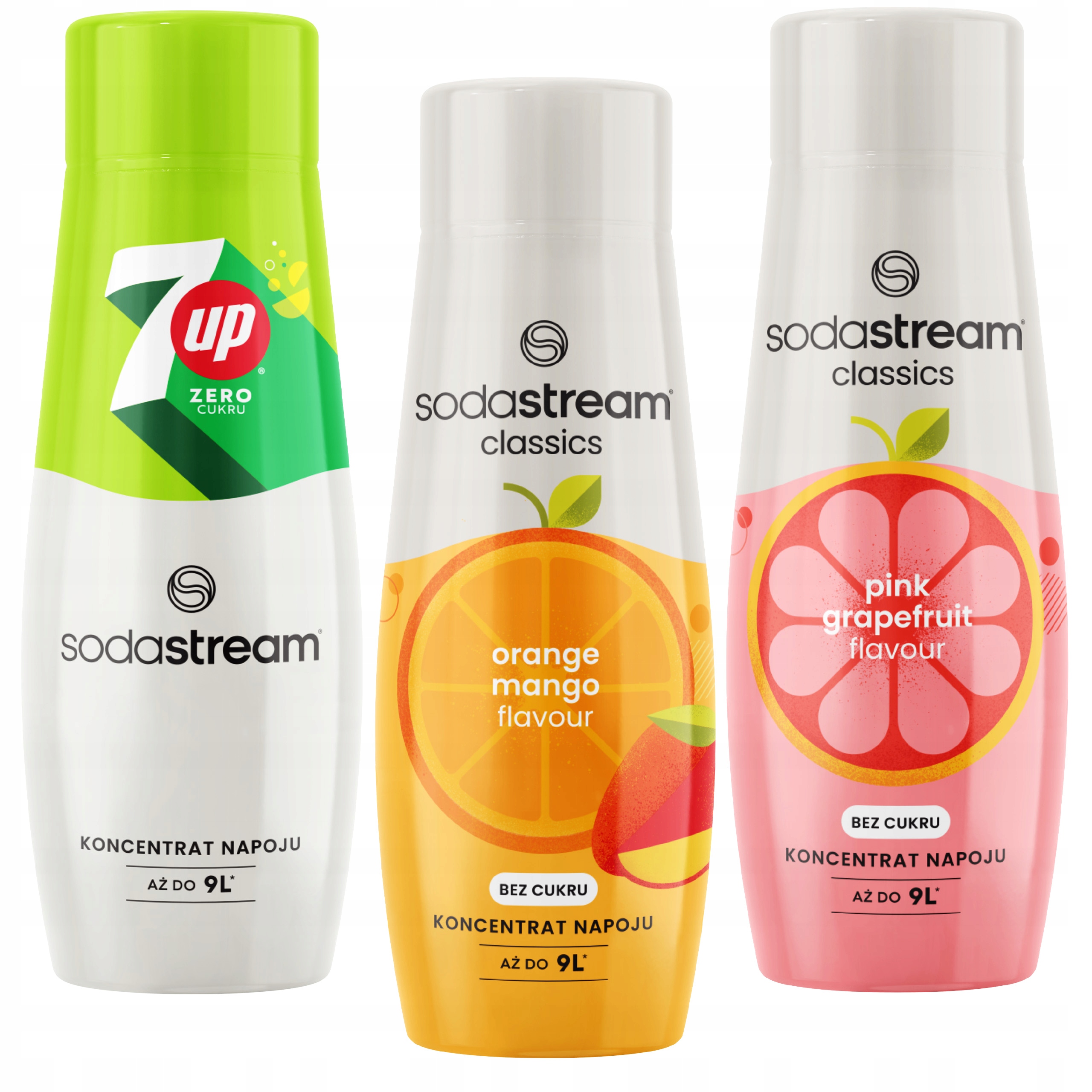 Levně Sirupy do saturátoru SodaStream Sada bez cukru 7upFREE, Mango, Grapefruit