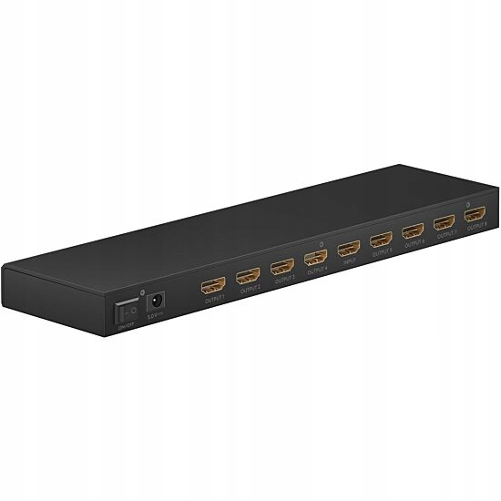Goobay 58484 Rozdzielacz Hdmi 1 do 8 4K 60 Hz z Zasilaczem