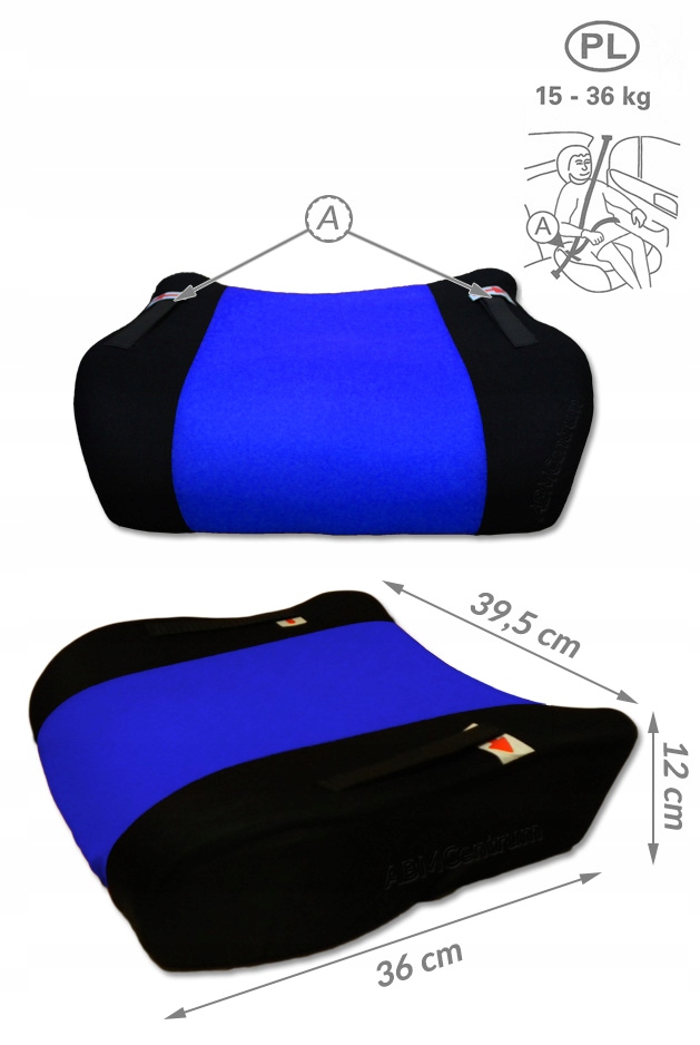 FOTELIK SAMOCHODOWY BOOSTER PODSTAWKA ATEST 15 36 Marka ABM