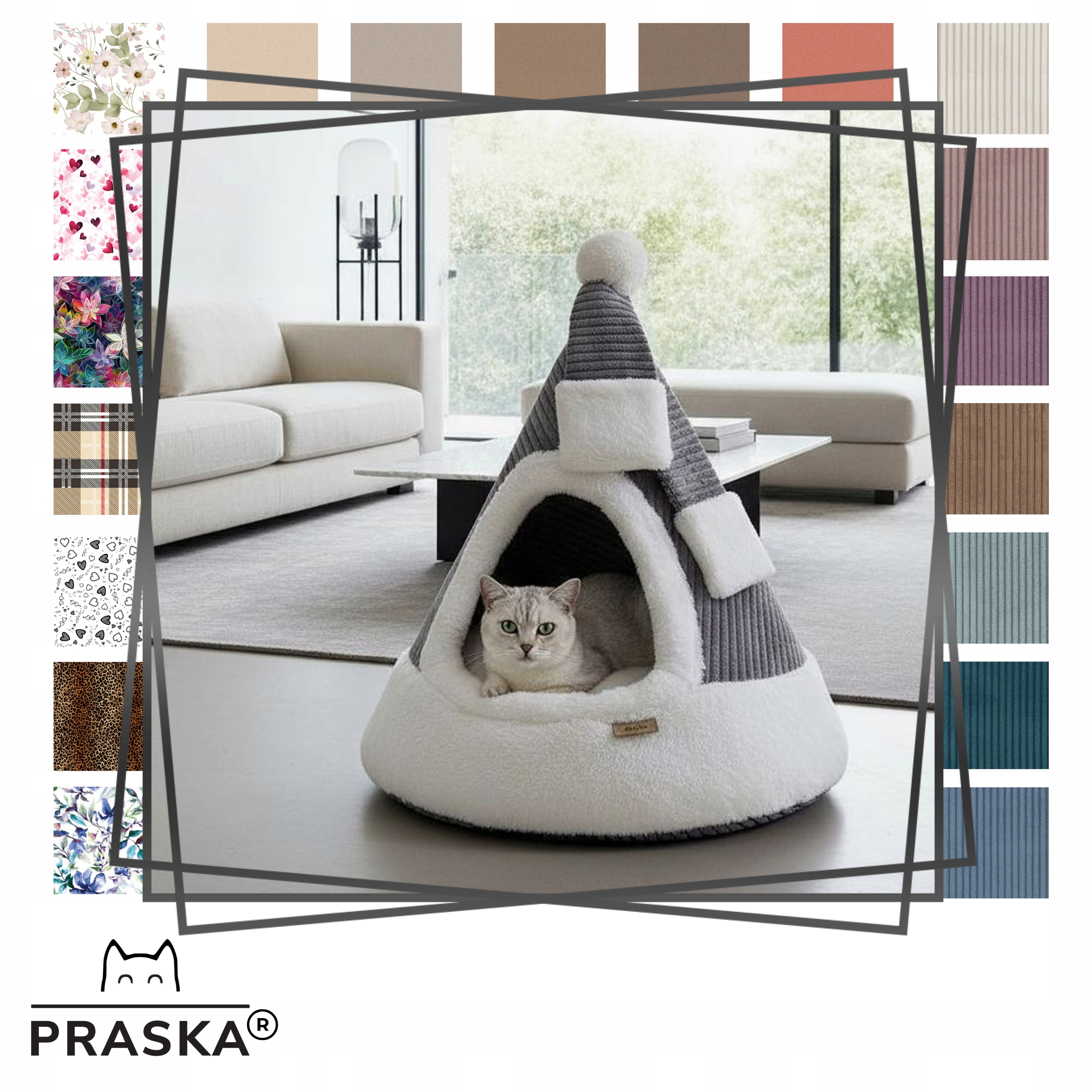 Levně Pražská Pelíšek bouda pro pro kočky psa Cat Cab Igloo s kožešinou 50 cm Barvy