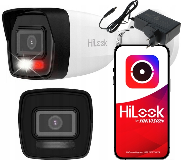 Vonkajšia Ip kamera 3K+ 6MPx PoE HiLook Hikvision IPCAM-B6-30DL Napájací adaptér