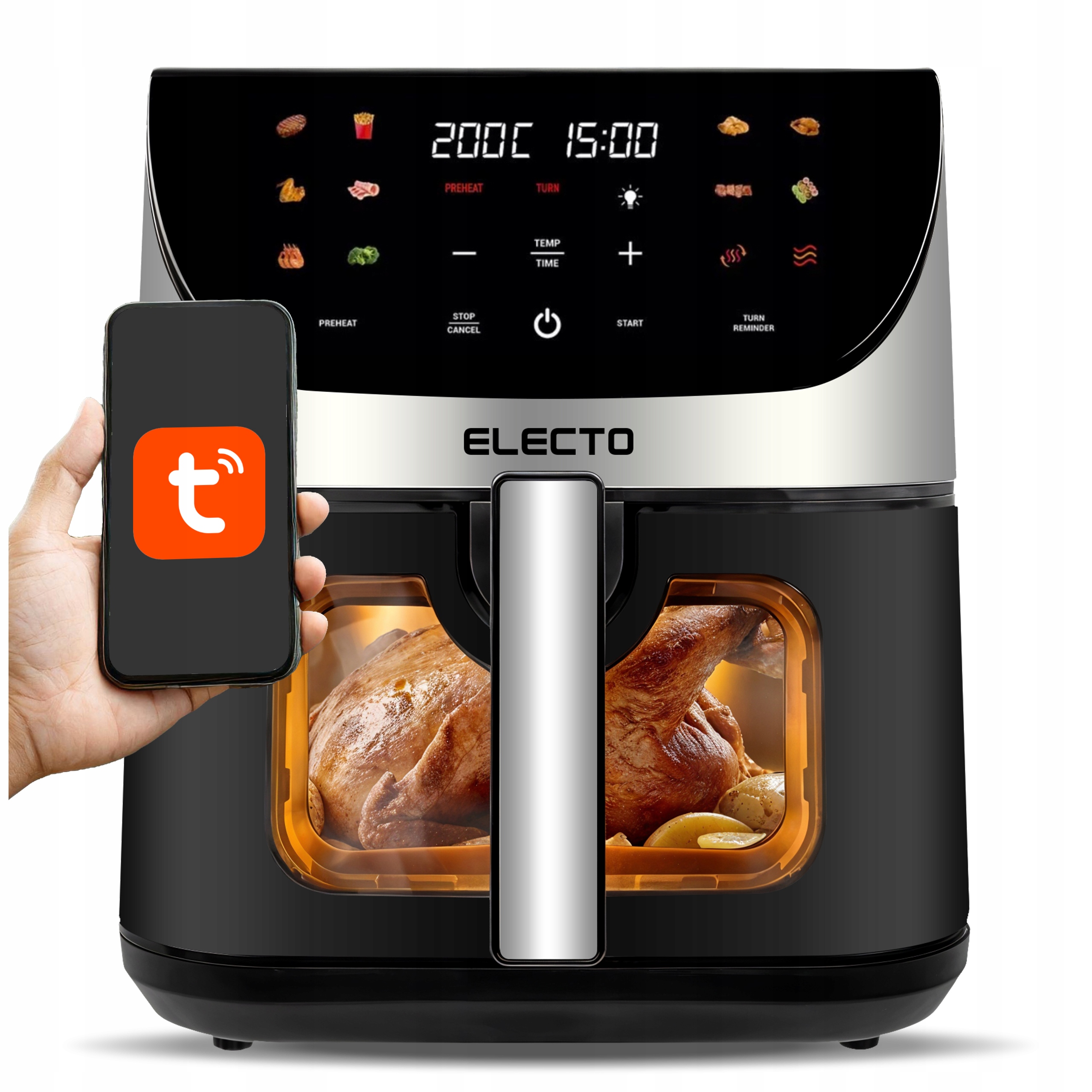 Air Fryer Frytkownica Beztłuszczowa Duża 8L 2000W Aplikacja Wifi