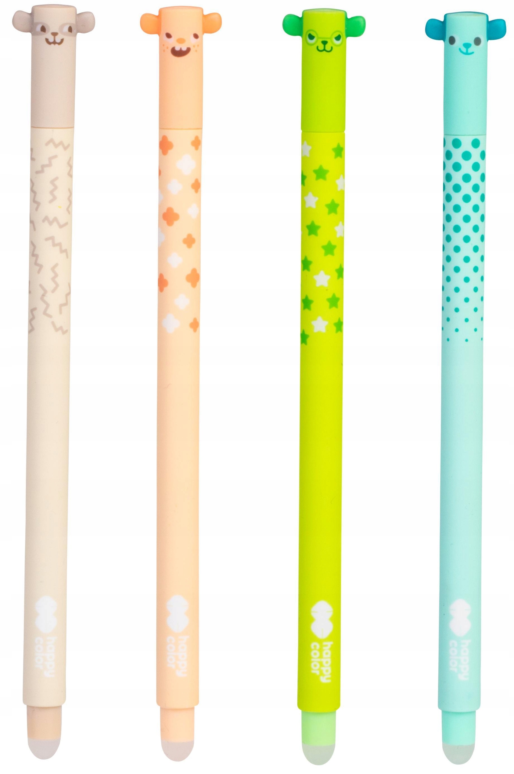 

Długopisy ścieralne Uszaki Pastel 2 Happy Color 4X