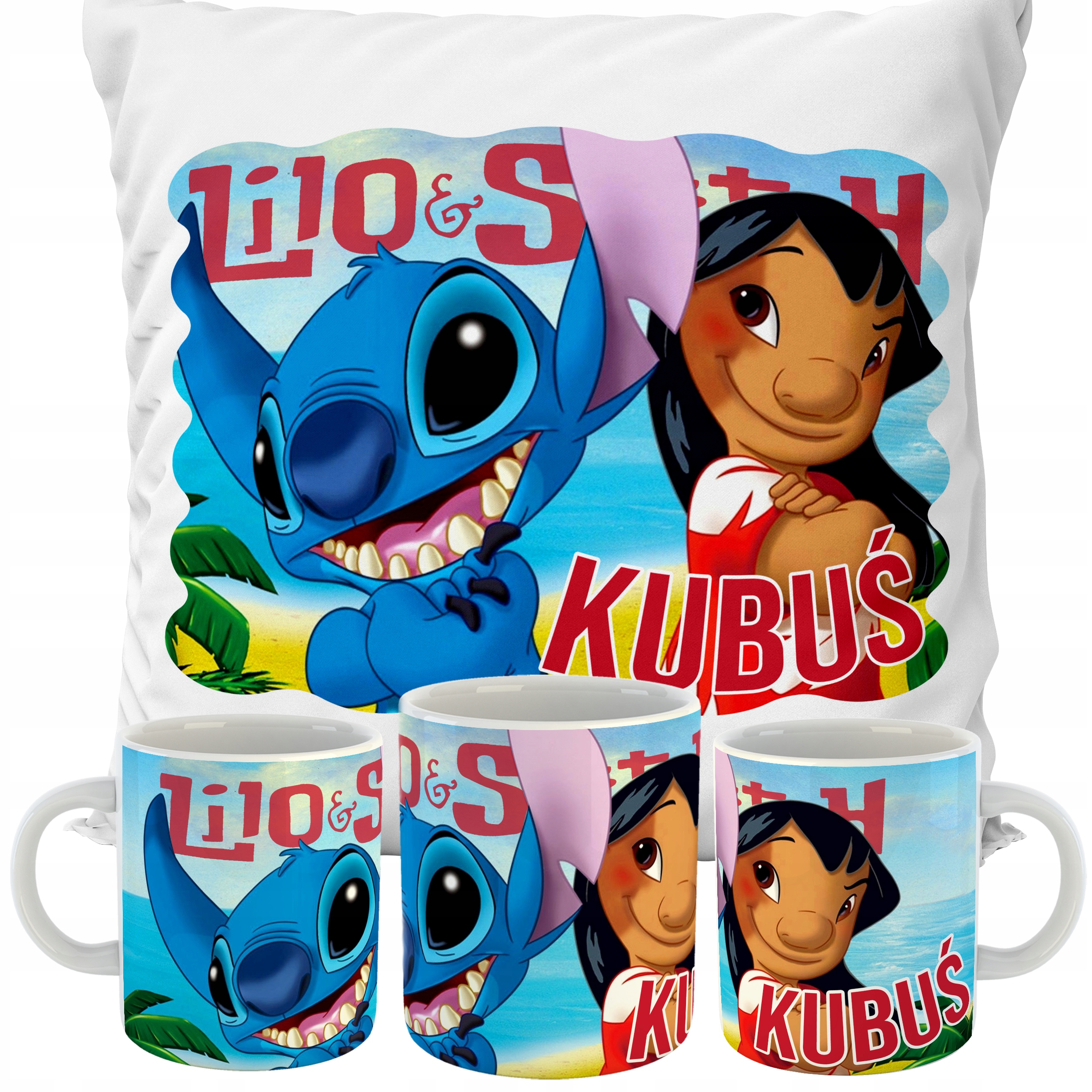 ZESTAW PODUSZKA + KUBEK LILO I STITCH IMIĘ PREZENT WZORY Kod producenta ZESTAW PODUSZKA KUBEK