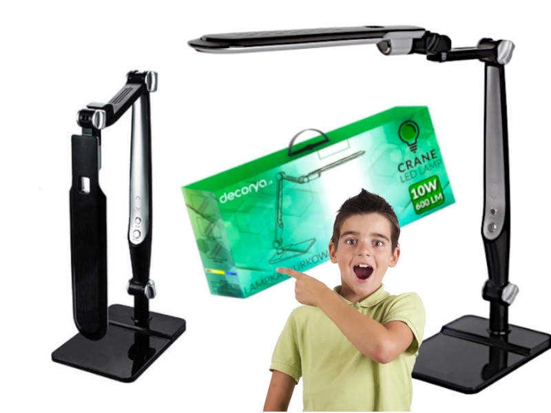 Mládežnická Led lampa Černá na psací stůl pro výuku čtení