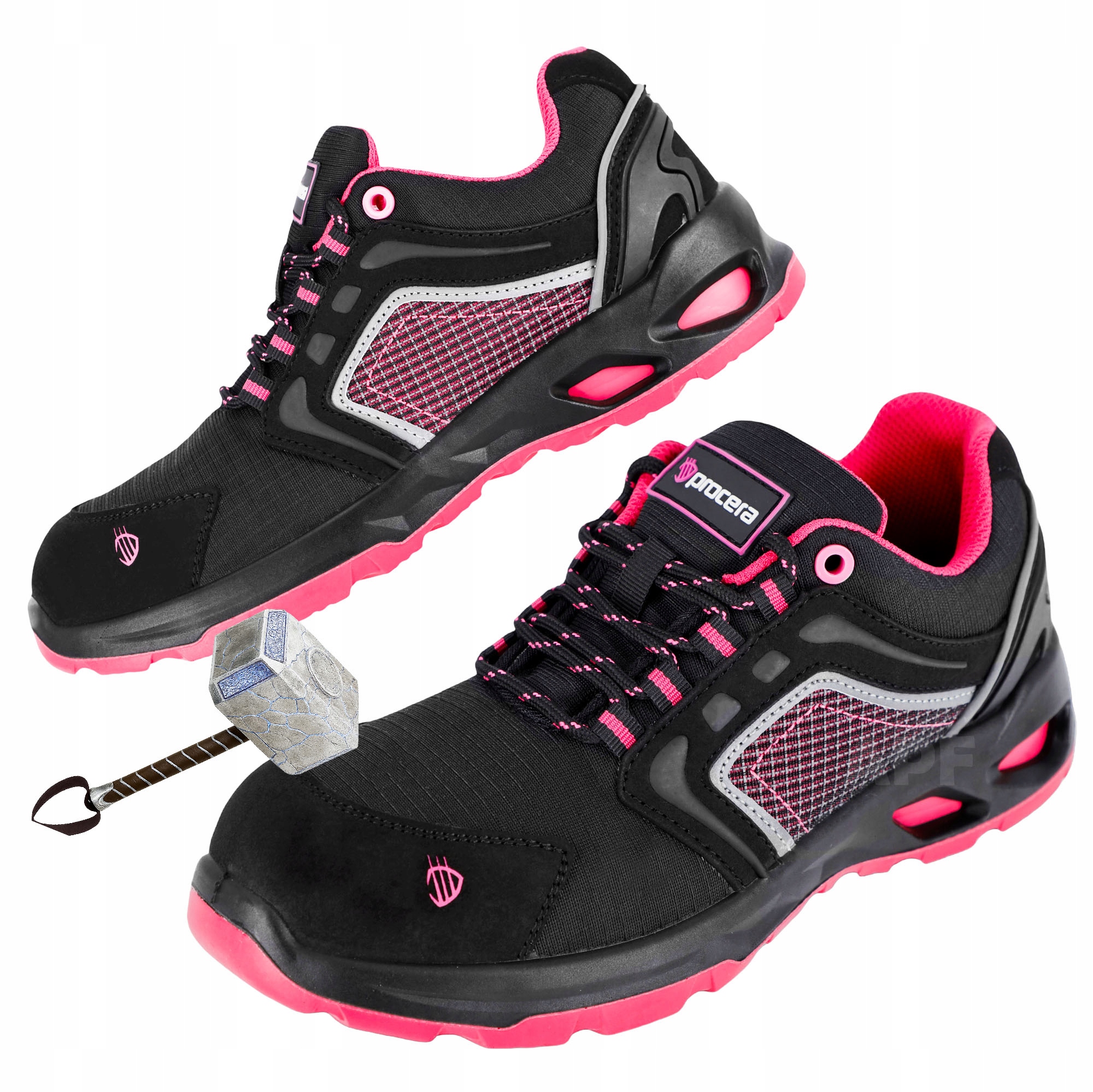 Buty robocze Z Blachą Damskie półbuty Sportowe S1 lekkie podnoskiem