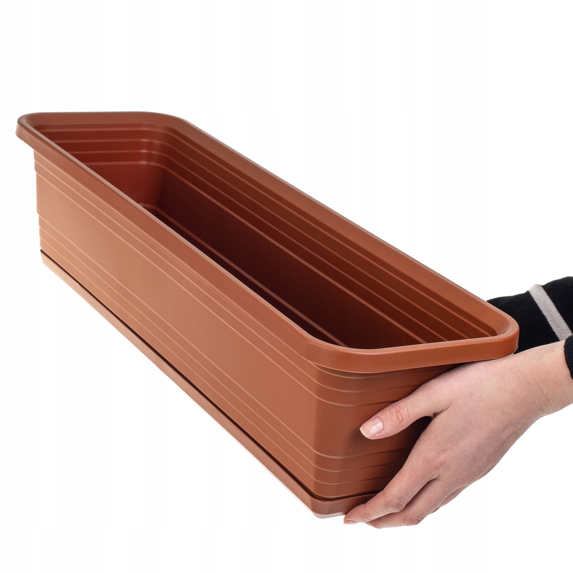 DONICZKA BALKONOWA SKRZYNKA DONICA NA KWIATY 60cm + PODSTAWKA CEGLASTA Marka Kadax