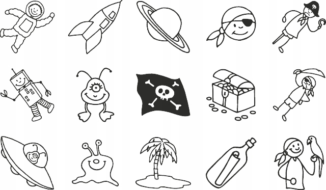 PIRACI STEMPLE dla dzieci ZESTAW 15 elementów i PODUSZKA artystyczne ŁADNE Certyfikaty, opinie, atesty CE