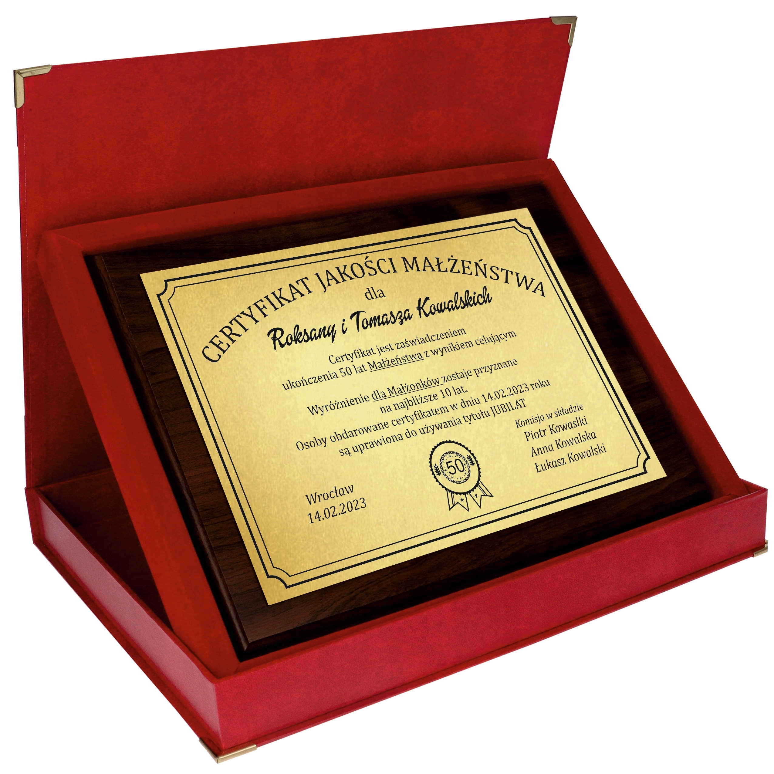 Dárek k výročí svatby 25 30 40 50 v ozdobném Pouzdro Personalizace