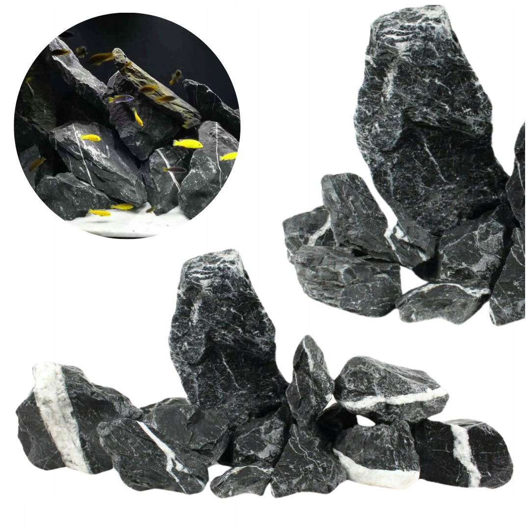 24 kg Dark Rock Sada kamenů pro akvárium