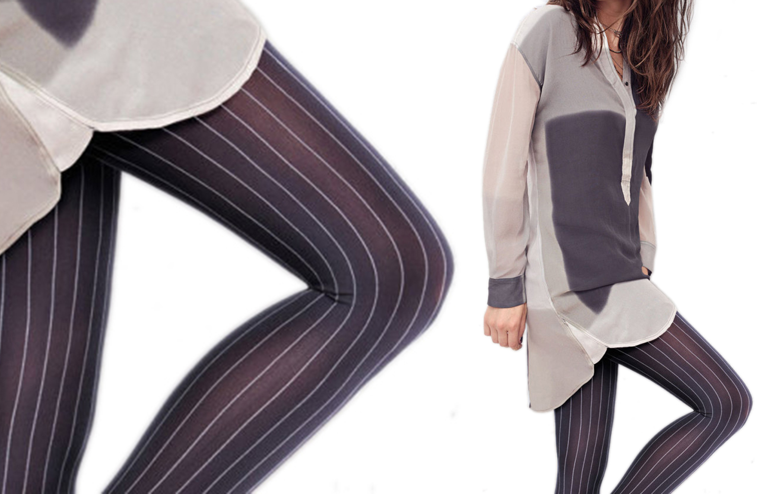 

Calzedonia rajstopy czarne paski 1/2 S/m