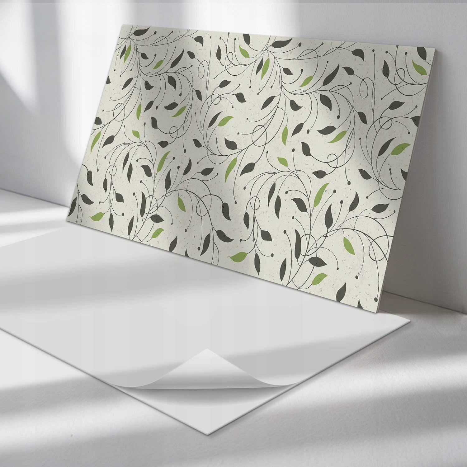 Balíček vinylových panelov s potlačou Vzor s listami a vetvičkami 6 x 60 x 30 cm