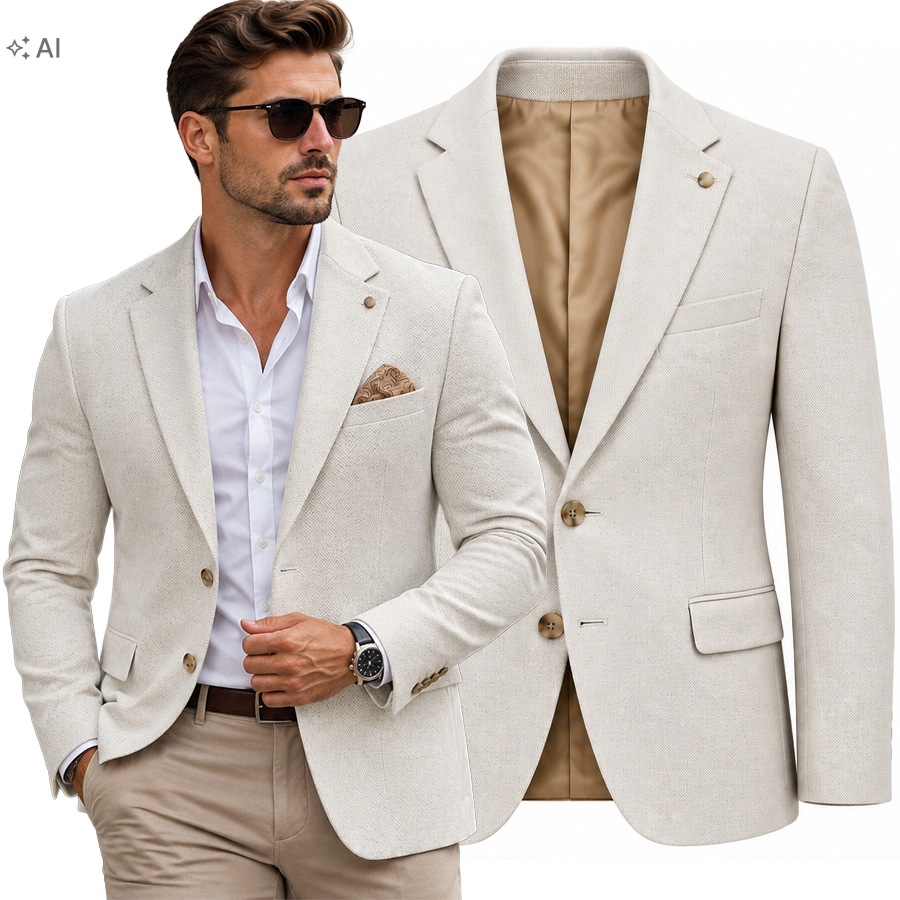 Sako Klasické Návštěvní Elegantní Casual Béžové