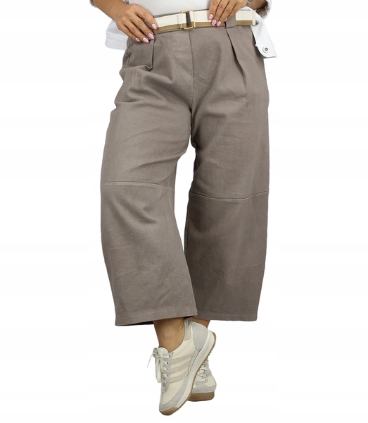 Kalhoty Mom Jeans s vypasovaným prošíváním a páskem Bavlna unisize