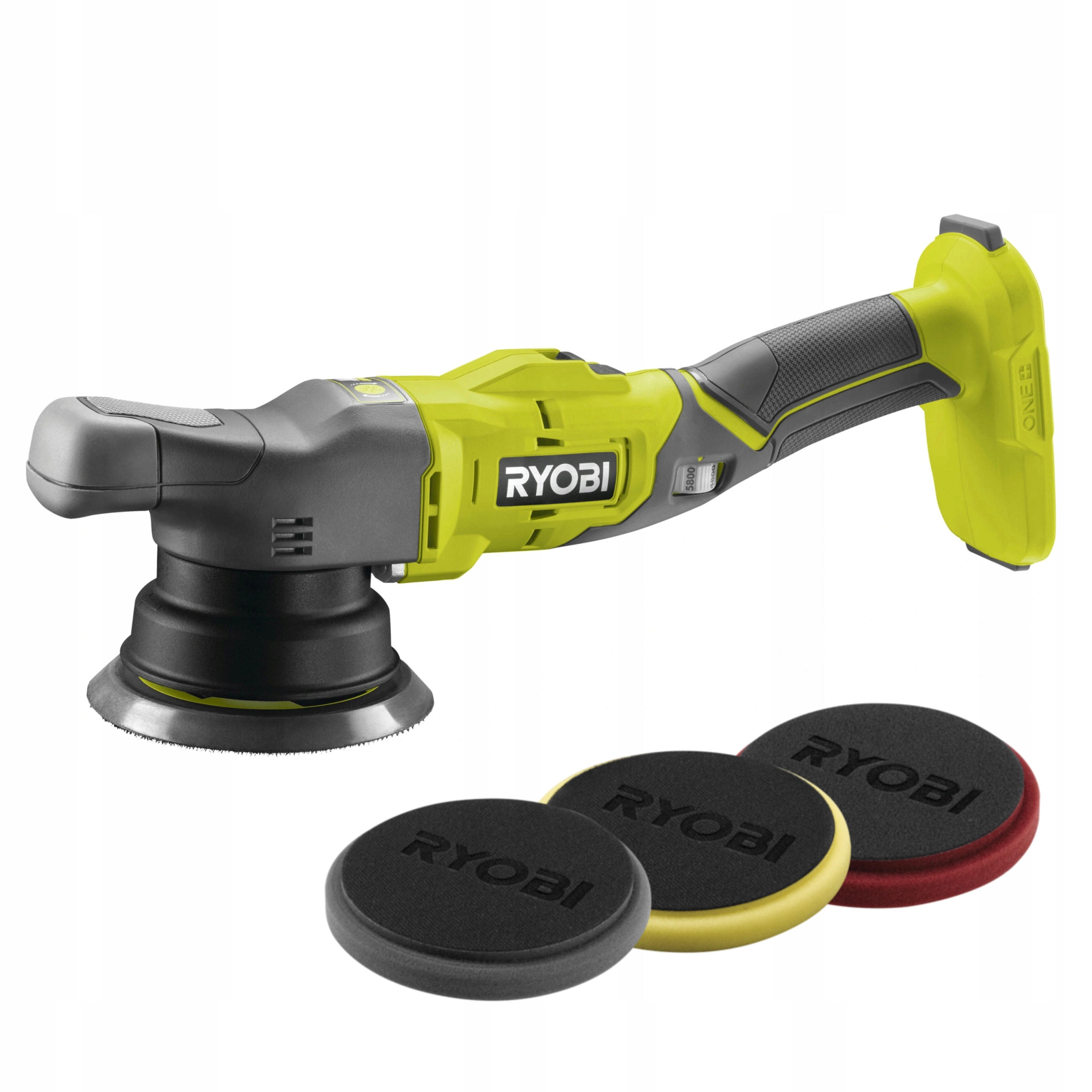 Ryobi Polerka Akumulatorowa 18V Regulacja R18P-0 125MM Oscylacja 3 Pady
