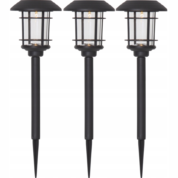 Zestaw 3x lampa solarna ogrodowa Led wbijana Fride