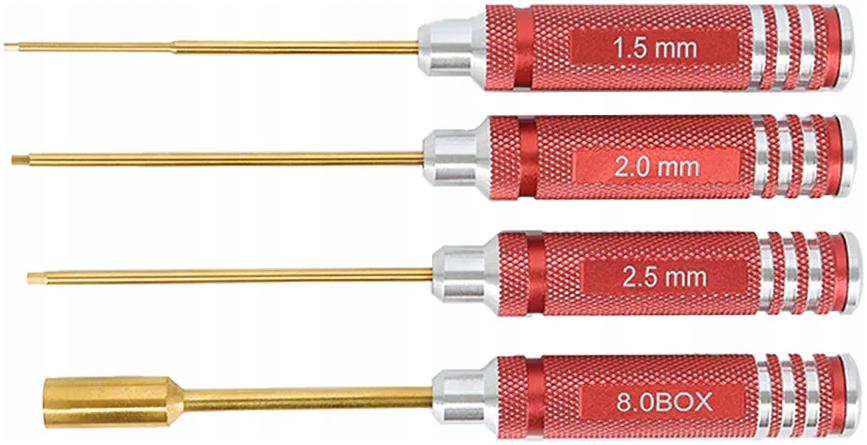 Zestaw kluczy tytanowych i śrubokrętów Hex 1.5/2.0/2.5 mm 8BOX