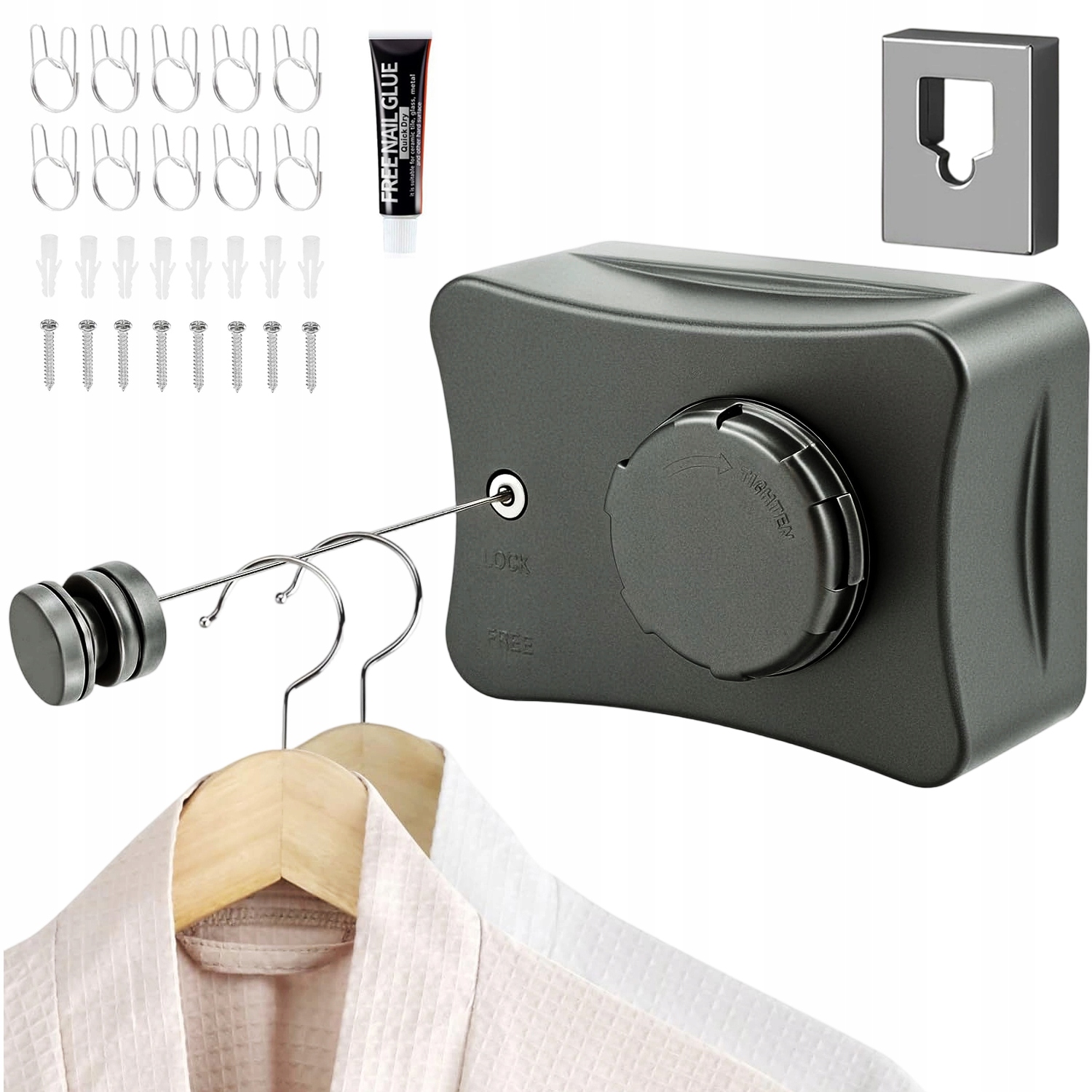 Levně Nástěnný Výsuvný Sušák Z Nerezové Oceli 304 Pro Balkon A Prádelnu