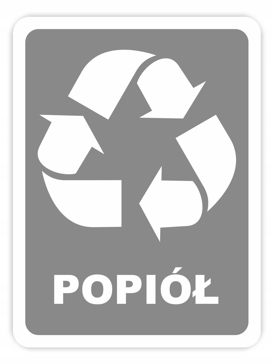 

Naklejka segregacja Popiół odpady śmieci Duża
