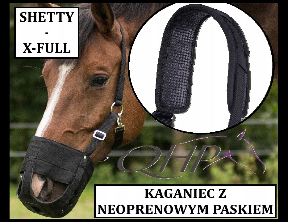 KKaganiec z neoprenem i paskiem potylicznym Qhp ograniczenie jedzenia Pony