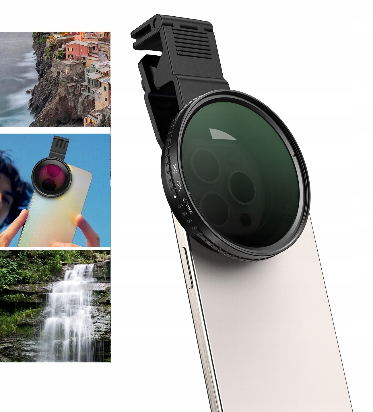 Obiektyw Soczewka Filtr Cpl Polaryzacyjny 67mm Sanki Stopka Iso do Telefonu