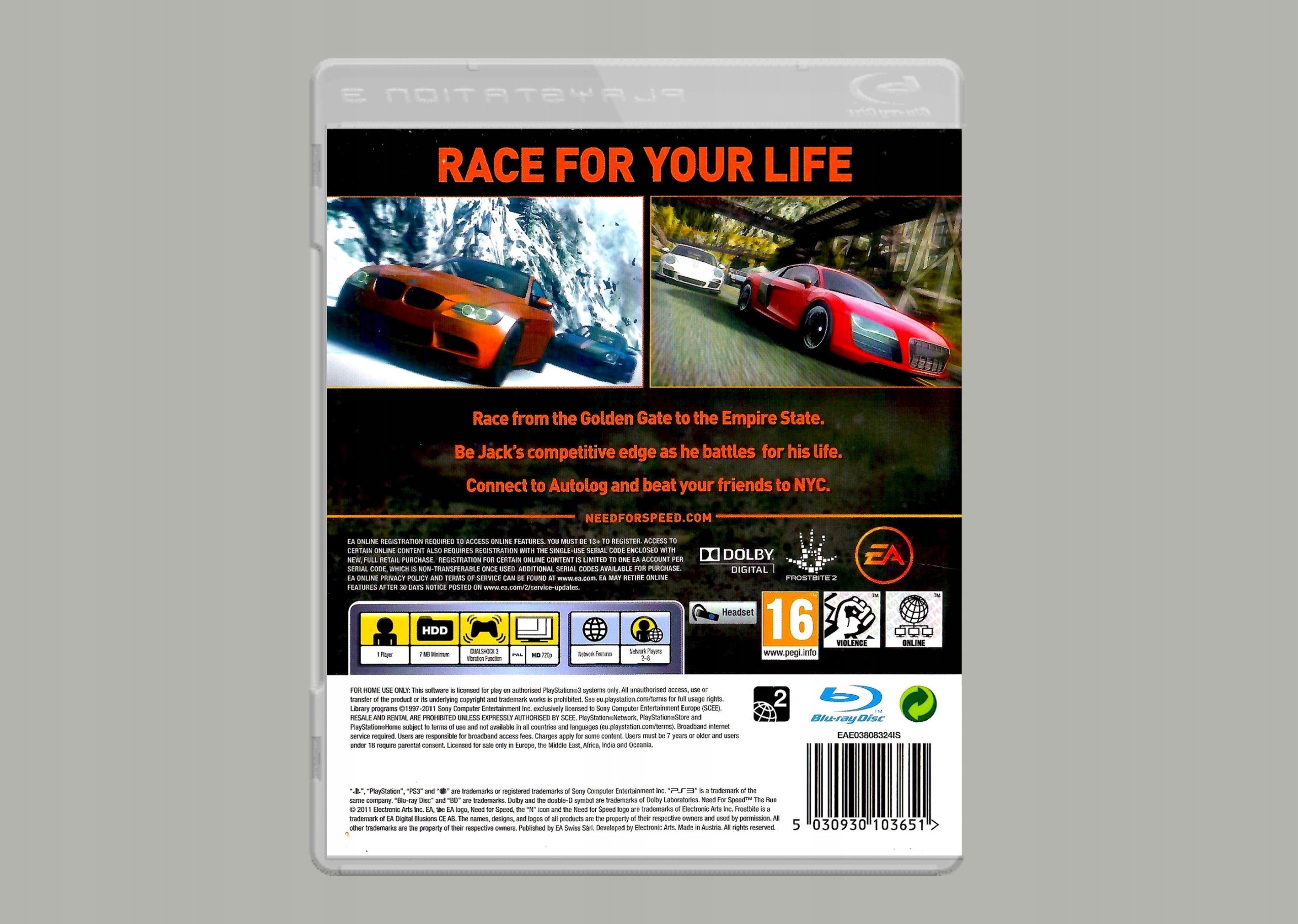 gra PS3 NFS NEED FOR SPEED THE RUN Po Polsku PL bądź najszybszy i WYGRYWAJ Tematyka wyścigi