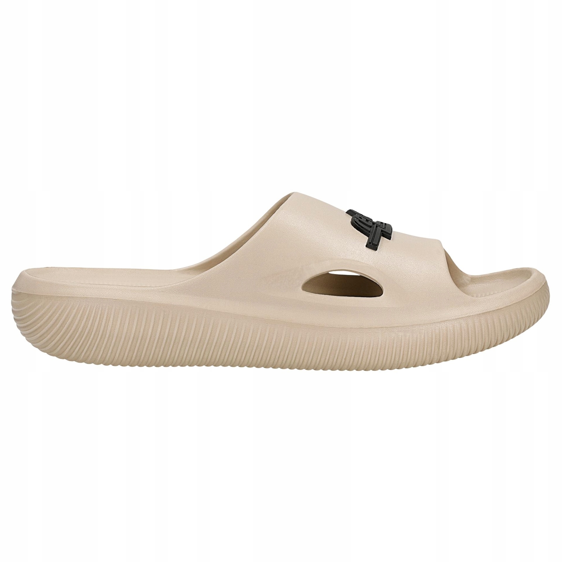 Béžové pánské gumové pantofle Relaks s černým logem vel. 42