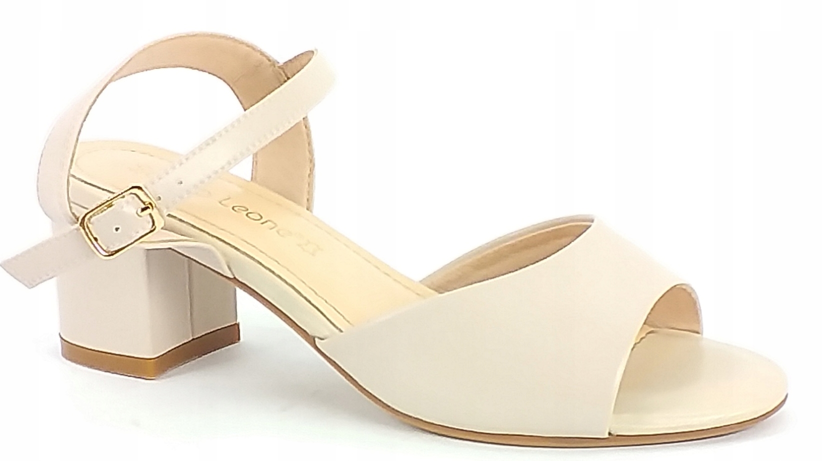 Sandały Sergio Leone SK877 Na Słupku Czółenka Damskie Beżowe 37