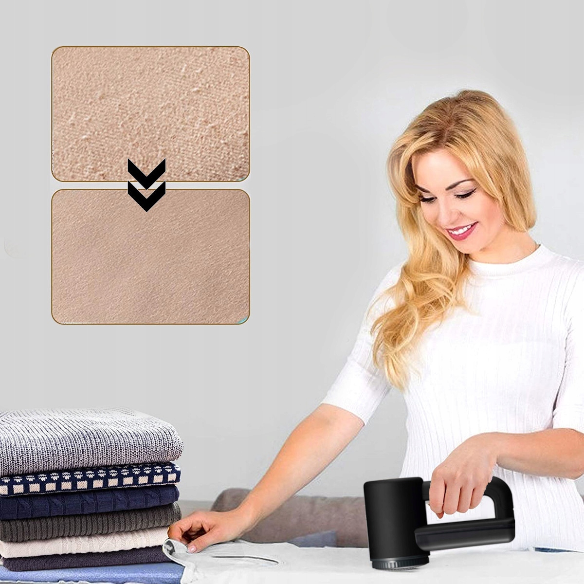 Golarka ubrań DUŻA MOCNA NOWOCZESNA swetrów 6 NOŻY Model Lint X-Remover DM X-BL560