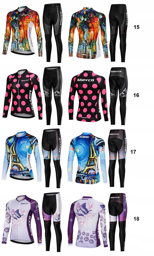 DAMSKI STRÓJ NA ROWER DŁUGI RĘKAW ŻEL Materiał dominujący poliester