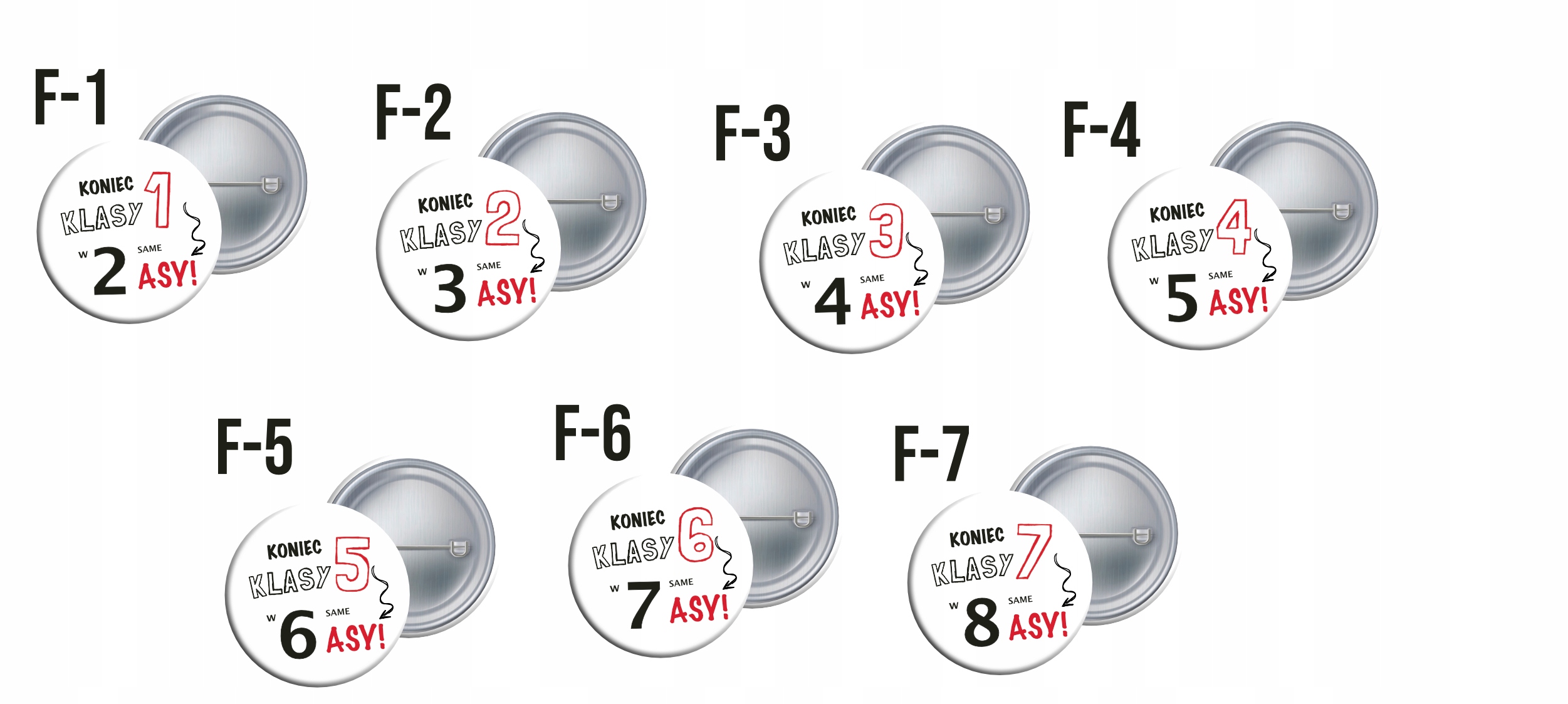 Przypinka koniec klasy - same asy zakończenie roku szkolnego Marka AM