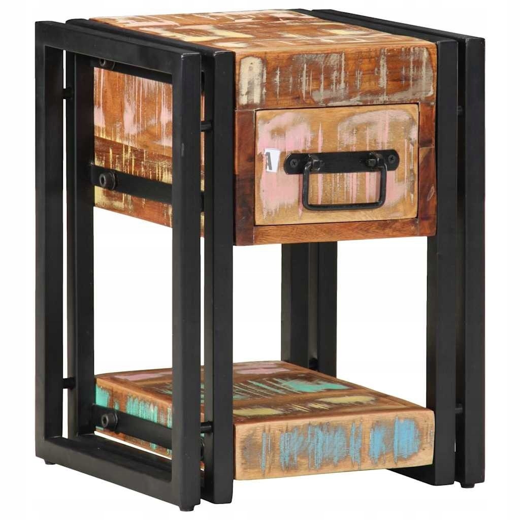 Nočný stolík 2 ks 40x40x40 cm recyklovaný masív