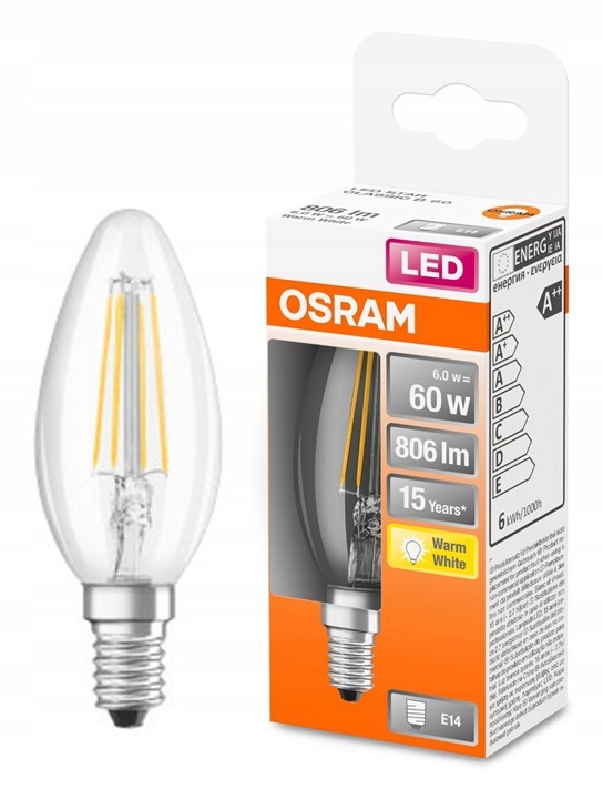 

Żarówka Led 6W=60W E14 świeca Osram 2700K ciepła