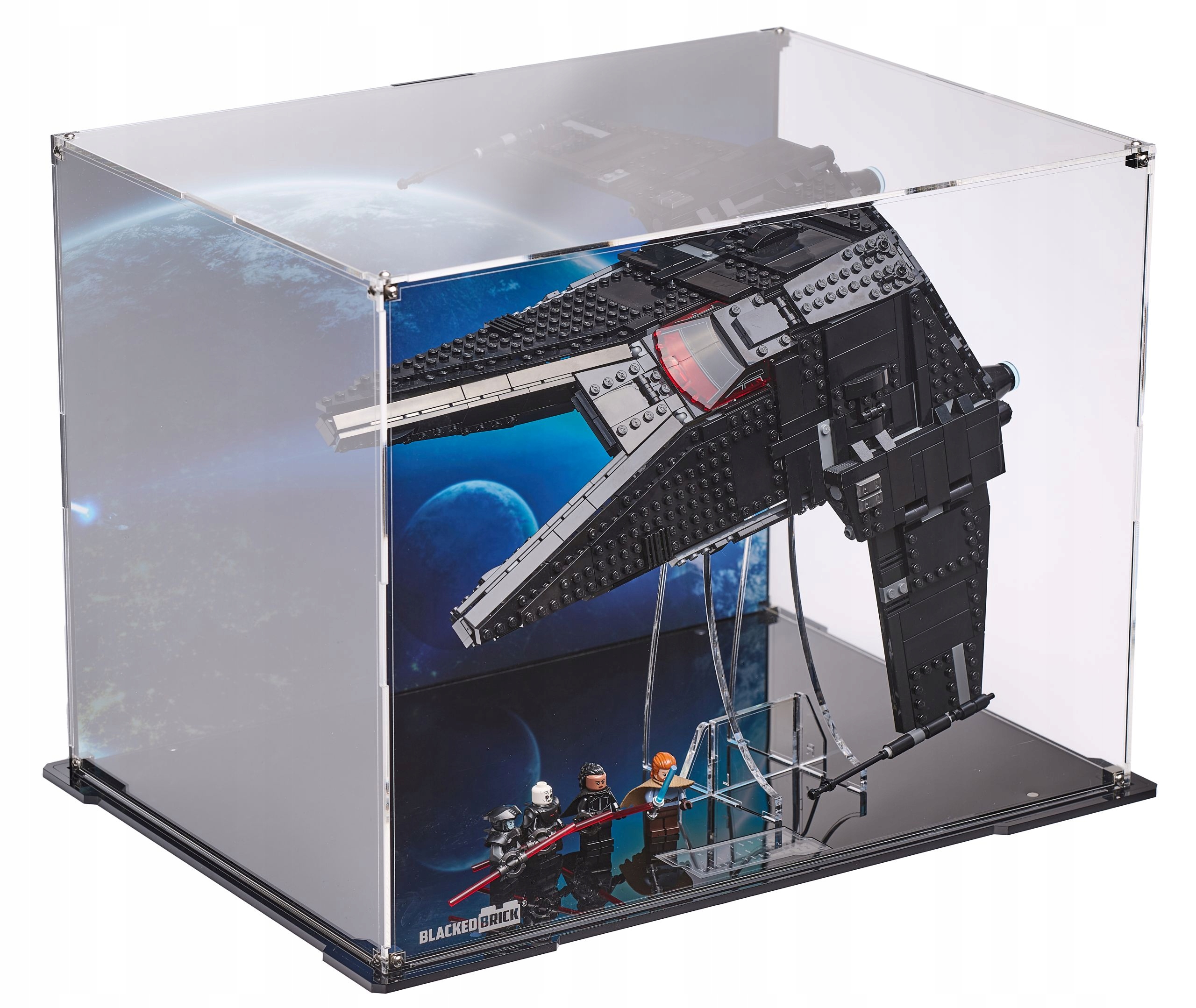 Vitrína s pozadím Blacked Brick pre Lego Star Wars 75336 Transporter Scythe