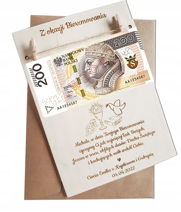 

na bierzmowanie, Pamiątka na pieniądze