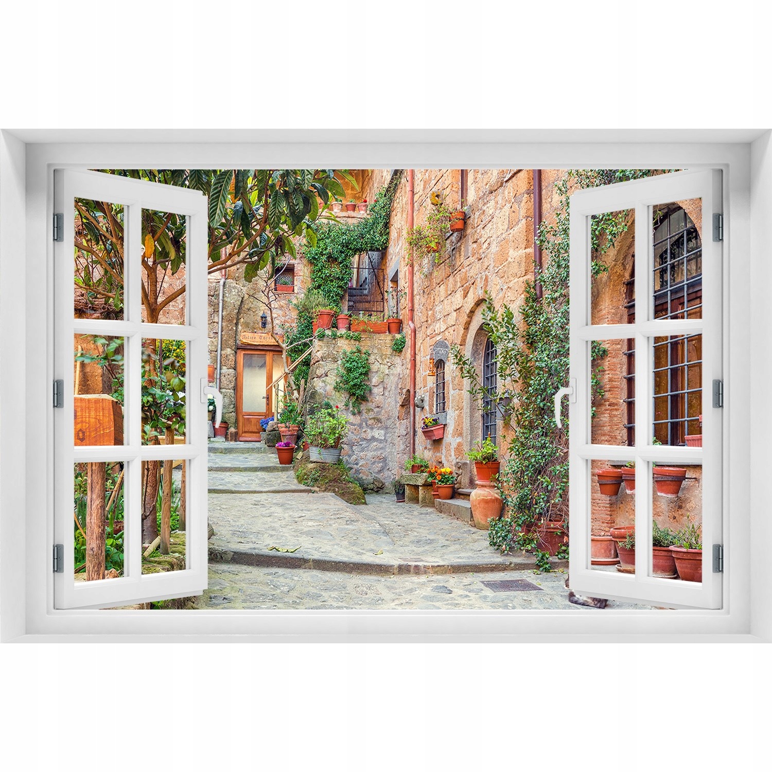 

Fotoobraz Naklejka 3D Okno Włoskie uliczki 90x60