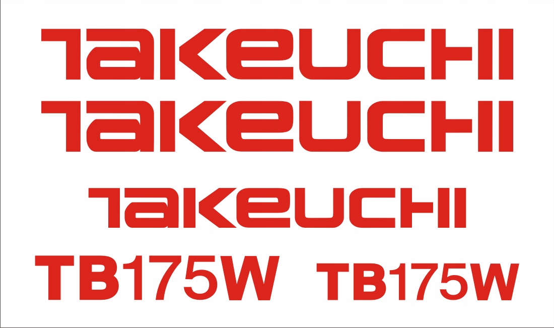 Наклейки для екскаватора Takeuchi tb175w + піктограми