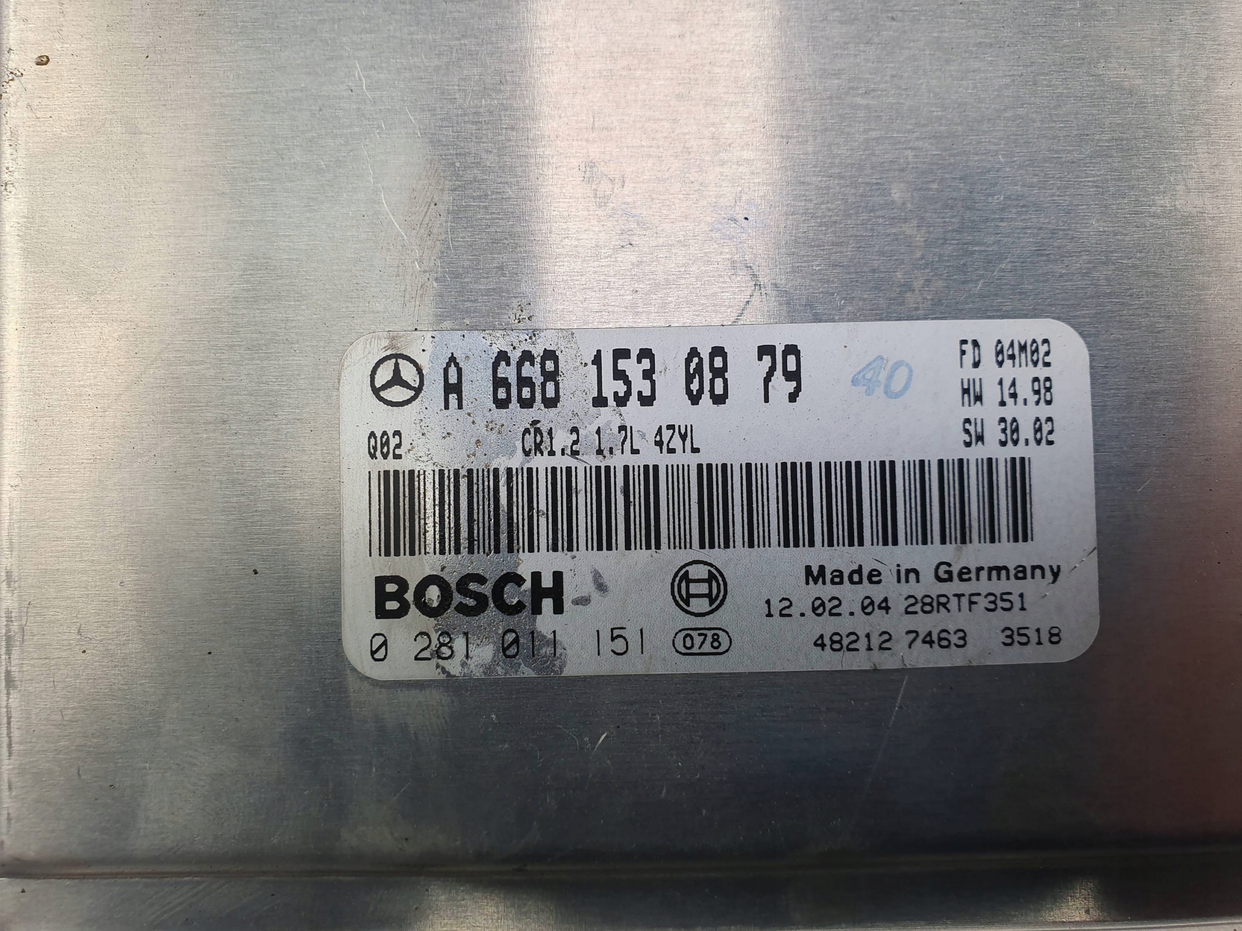 computer Motore ECU A6681530879 1.7 CDI MERCEDES A KLASA W168