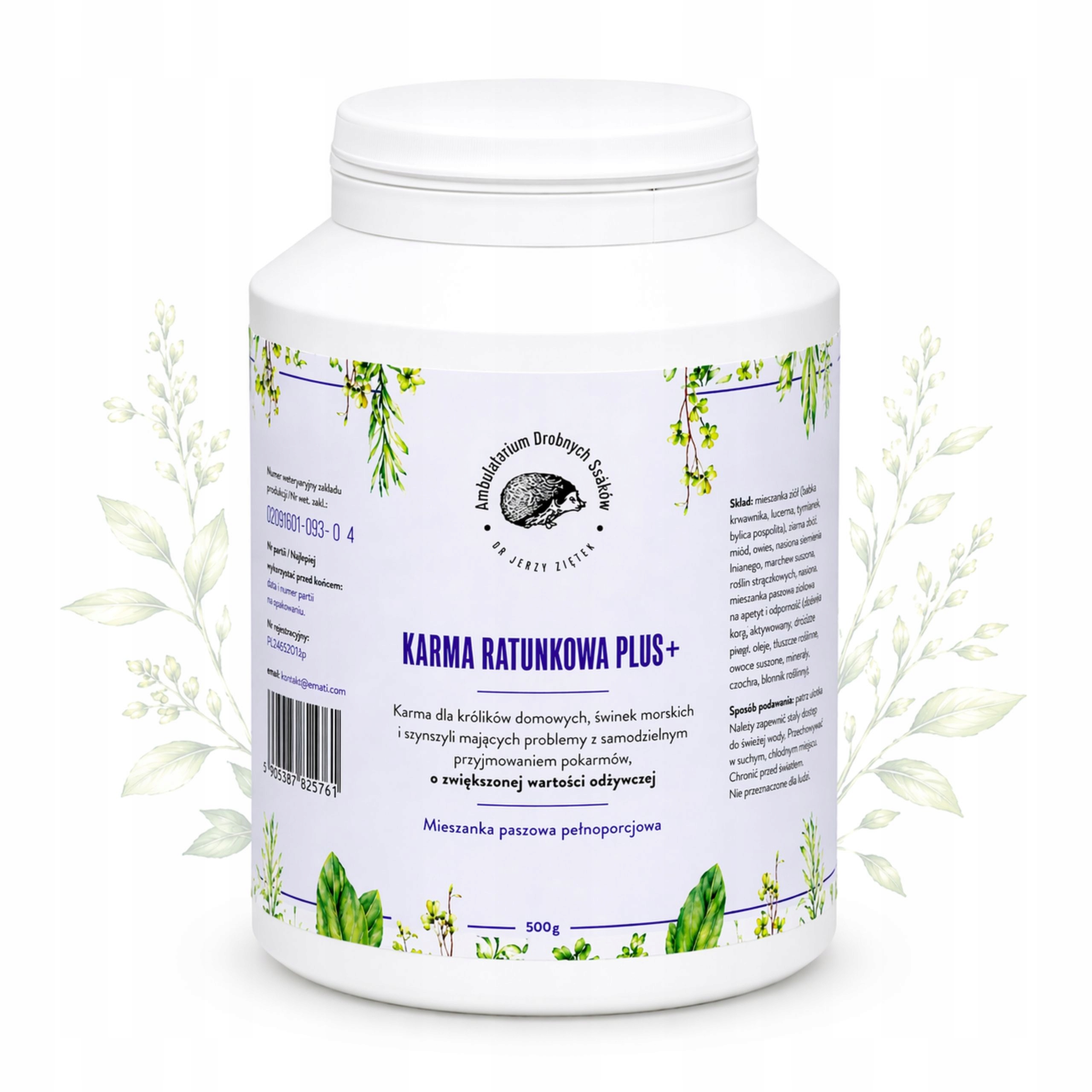 Dr. Ziętek Karma ratunkowa plus+ 500 g dla królików i gryzoni