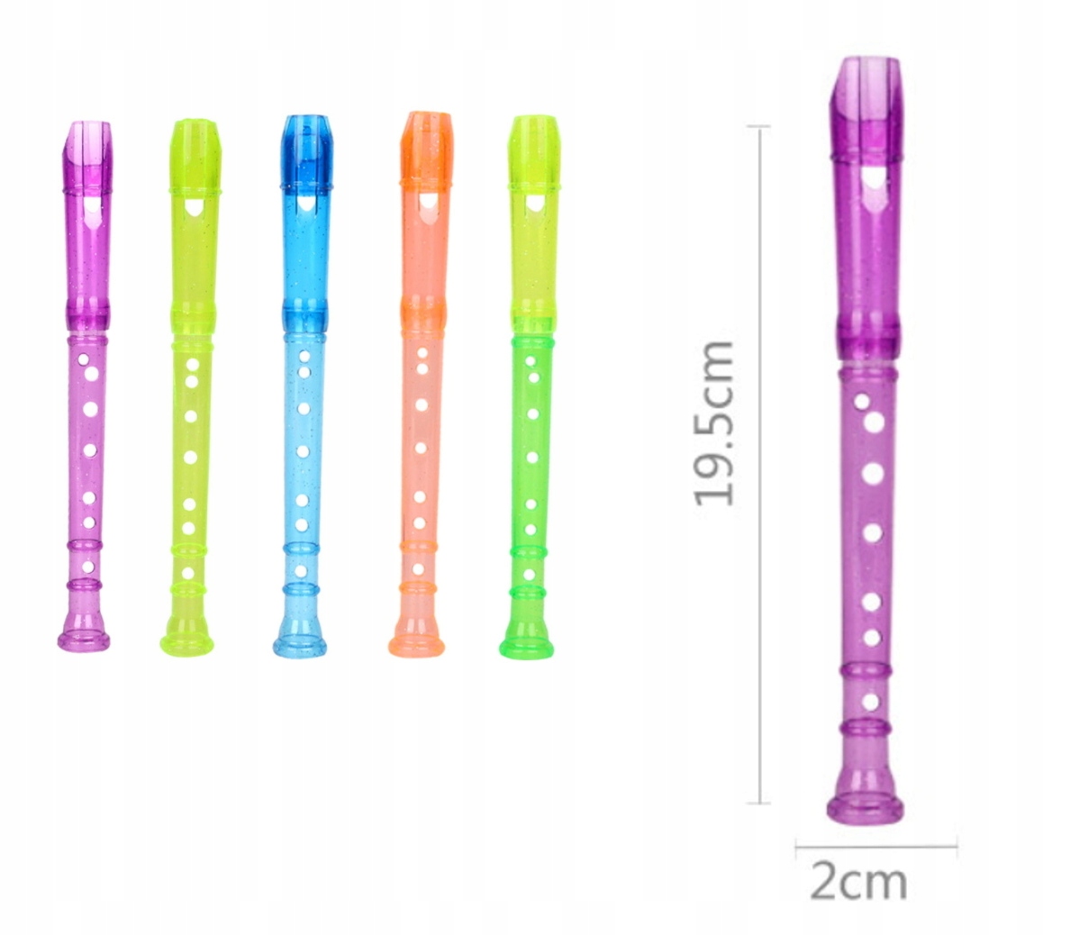 

Flet plastikowy prosty z brokatem 19,5cm