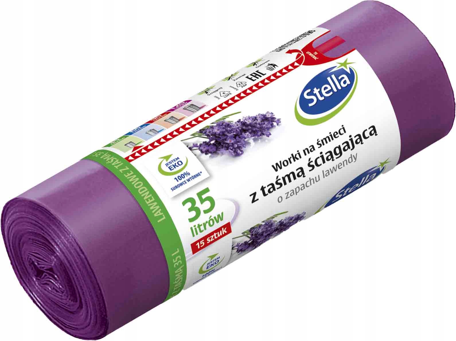 

Worki Na Śmieci Z Taśmą Stella 35 L 15 szt Lawenda